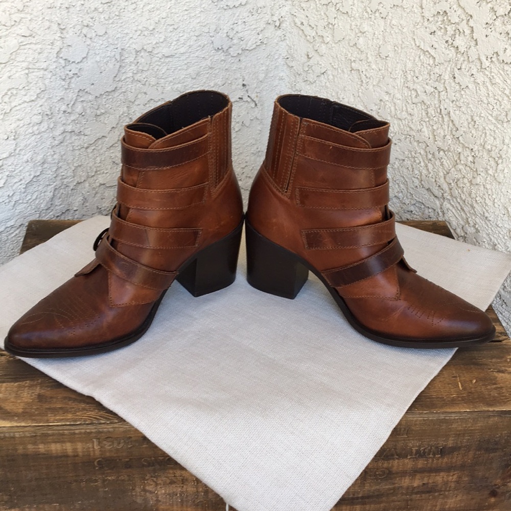 Steve Madden Leather Prairie Boots Fits 8.5 9 - Picture 4 of 12